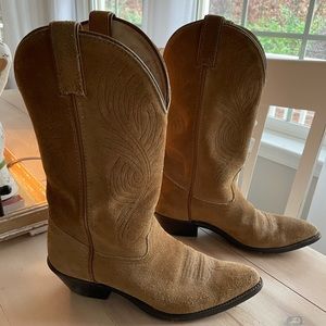 Tan Suede Cowgirl Boots